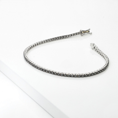 TENNIS GRIFF PIRAMIDE LEGGERO BRILL NERI  LARGH. 2.20MM CIRCA. VED.MISURE