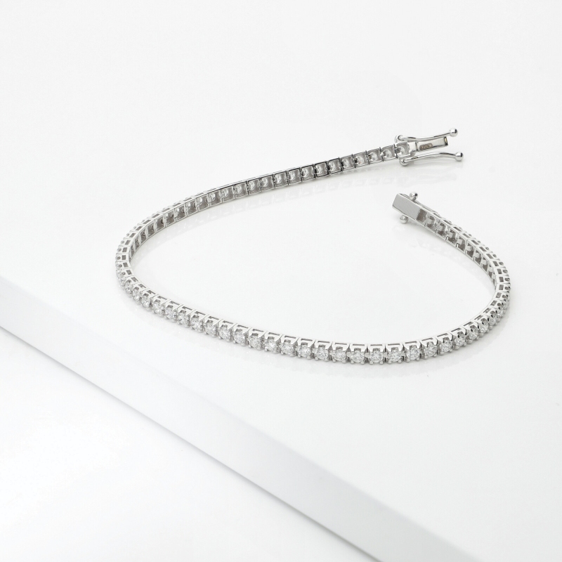 TENNIS GRIFF PIRAMIDE LEGGERO CON BRILL 0.03CT LARGH. 2.40MM CIRCA.  VED.MISURE