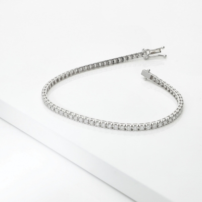 TENNIS GRIFF PIRAMIDE LEGGERO CON BRILL 0.03CT LARGH. 2.40MM CIRCA.  VED.MISURE