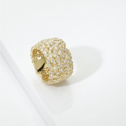 Anello a fascia design in oro giallo 18k con diamanti