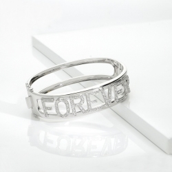 Bracciale rigido con scritta personalizzabile 7 lettere, FOREVER