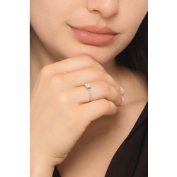 Anello con diamante taglio princess 0.50ct GIA in oro bianco 18k 2
