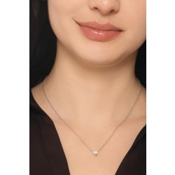 Collana con diamante taglio cuore 0.50ct GIA in oro bianco 18k 2