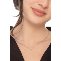 Collana in oro bianco 750 con ciondolo fiore in diamanti 2