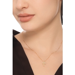 Collana in oro giallo 18k con croce in diamanti 2