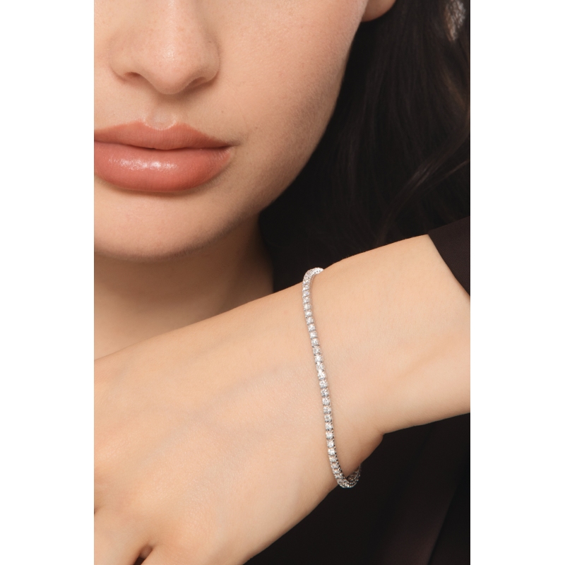 TENNIS GRIFF PIRAMIDE LEGGERO CON BRILL 0.03CT LARGH. 2.40MM CIRCA.  VED.MISURE