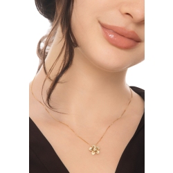 Collana fiore in oro giallo 18k con diamanti 2