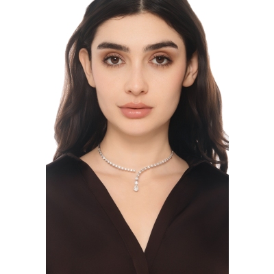 GIROCOLLO CHOKER CON GOCCIA CT1.00 F/VS CERTIFICATA E BRILL G/VS
