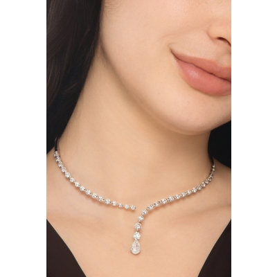 GIROCOLLO CHOKER CON GOCCIA CT1.00 F/VS CERTIFICATA E BRILL G/VS