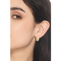Orecchini design cerchio in oro giallo 18k con diamanti 2