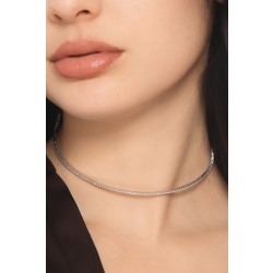 Girocollo choker semirigido in oro bianco 750 con diamanti 2