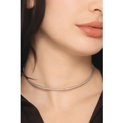 Collana choker in oro bianco 750 con diamanti 2