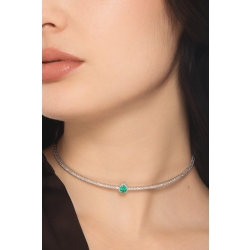 GIROCOLLO CHOKER IN BRILANTI CON SMERALDO GOCCIA MM7X5 2