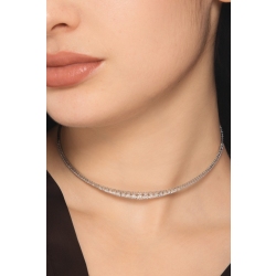 Collana choker in oro bianco 18k con diamanti a scalare 2