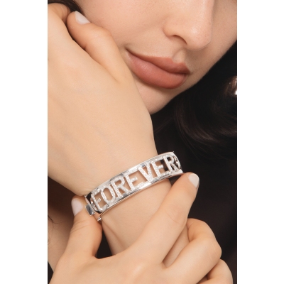Bracciale rigido con scritta personalizzabile 7 lettere, FOREVER