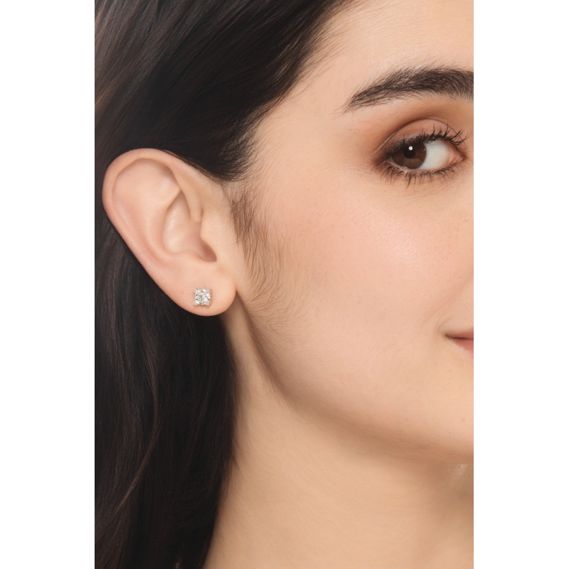 Orecchini punto luce in oro bianco 750 con diamanti, 1,40 ct