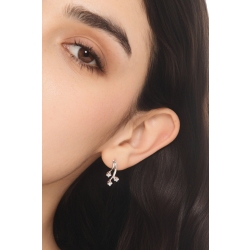 Orecchini trilogy in oro bianco 18k con diamanti 2