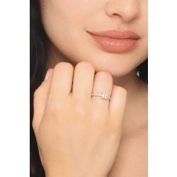 Anello con diamante taglio princess 0.70ct GIA in oro bianco 18k 2