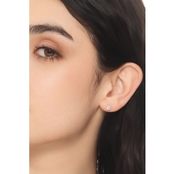 Orecchini punto luce goccia in oro bianco 18k con diamante GIA 2