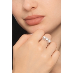 Anello trilogy in oro bianco 750 con diamanti IGI, 3,00 ct 2
