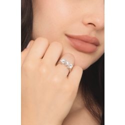 Anello trilogy in oro bianco 18k con diamanti IGI 3,00 ct 2