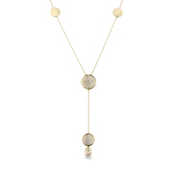 Girocollo a Y in oro giallo 18k con pavè di diamanti