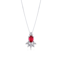 Ruby pendant with diamonds 