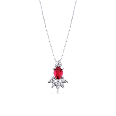 Ruby pendant with diamonds 