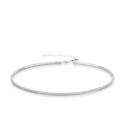 Girocollo choker semirigido in oro bianco 750 con diamanti
