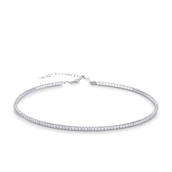 Collana choker in oro bianco 750 con diamanti