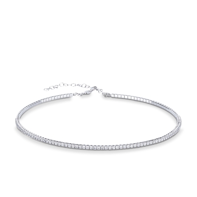 Collana choker in oro bianco 750 con diamanti
