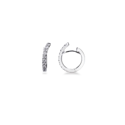 Orecchini cerchio diamanti e oro bianco 18k