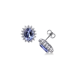 Orecchini in oro bianco 18k con tanzanite e diamanti