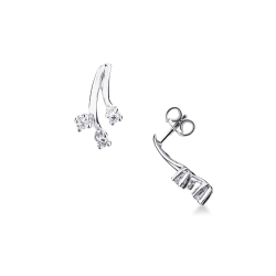 Orecchini trilogy in oro bianco 18k con diamanti