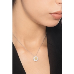 Collana con diamante fancy yellow taglio cushion 1.00ct GIA in oro bianco 18k. PREZZO SU RICHIESTA. 2