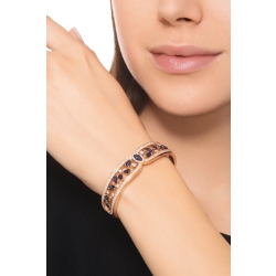 Bracciale semi rigido in oro rosa 750 con zaffiri blu e diamanti 2