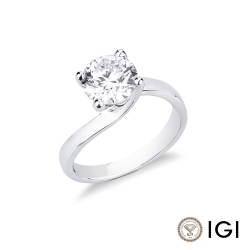 DIA 2.06CT E VS1 IGI$571385991 MONTATO SOLITARIO VALENTINO SO02, pezzo unico