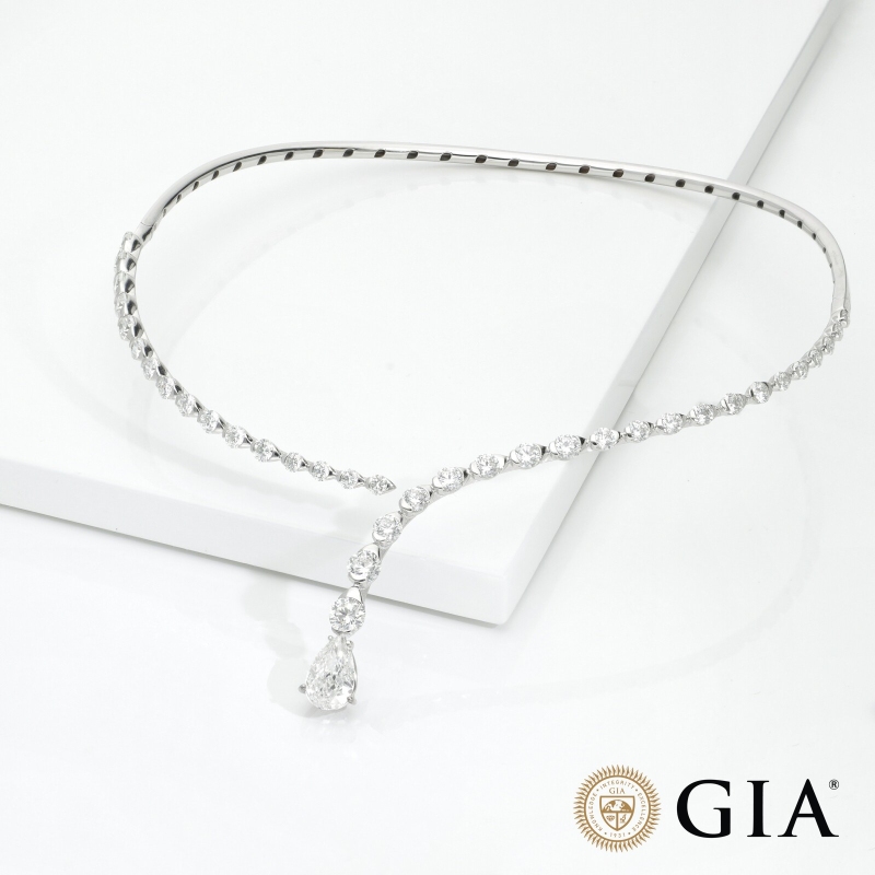 GIROCOLLO CHOKER CON GOCCIA CT1.00 F/VS CERTIFICATA E BRILL G/VS