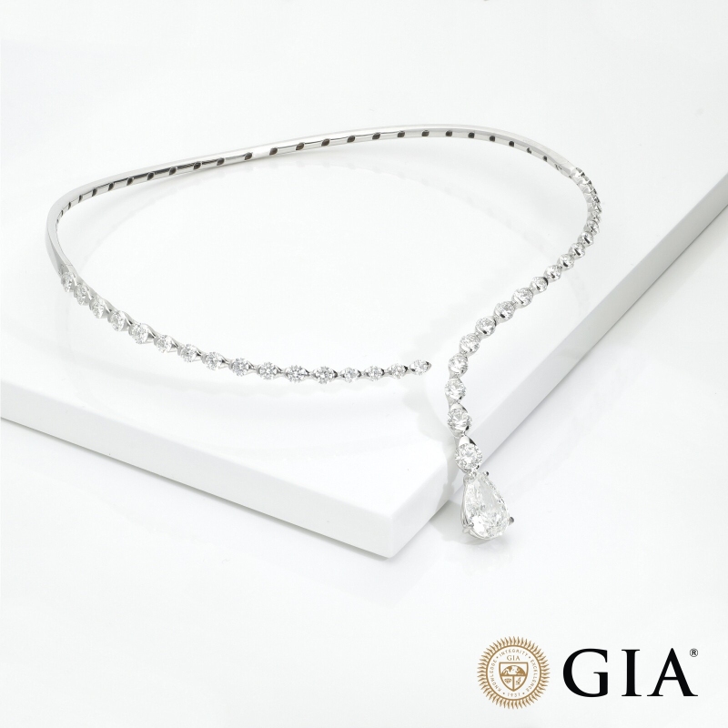 GIROCOLLO CHOKER CON GOCCIA CT3.00 F/VS E BRILL G/VS, PREZZO SU RICHIESTA