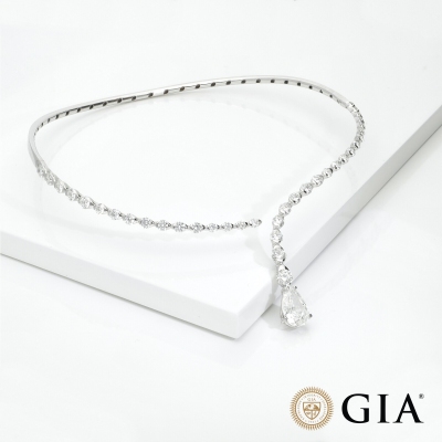 GIROCOLLO CHOKER CON GOCCIA CT3.00 F/VS E BRILL G/VS, PREZZO SU RICHIESTA