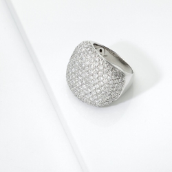 ANELLO FASCIA PAVE' CON BRILLANTI E FONDELLO TRAFORATO