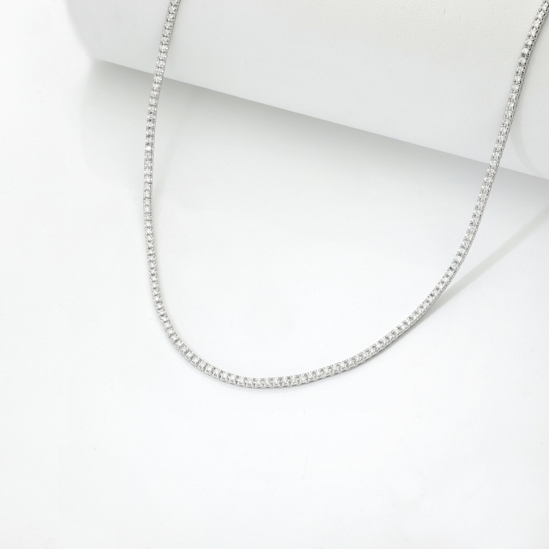 Collana tennis in oro bianco 18k con diamanti naturali