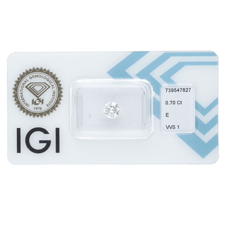Diamante Certificato IGI   CT 0,70   E  VVS 1