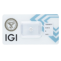 Diamante Certificato IGI   CT 0,50   E  VVS 1