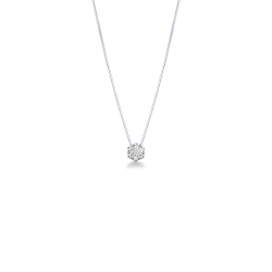 Collana in oro bianco 750 con ciondolo fiore in diamanti