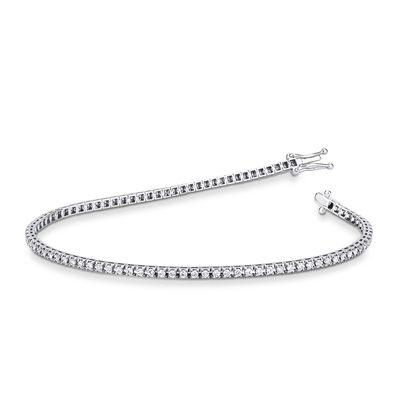 TENNIS GRIFF PIRAMIDE LEGGERO CON BRILL.BIANCHI 0,01CT LARGH.1.90MM CIRCA.  VED.