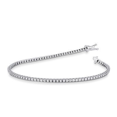 TENNIS GRIFF PIRAMIDE LEGGERO CON BRILL.BIANCHI 0,01CT LARGH.1.90MM CIRCA.  VED.