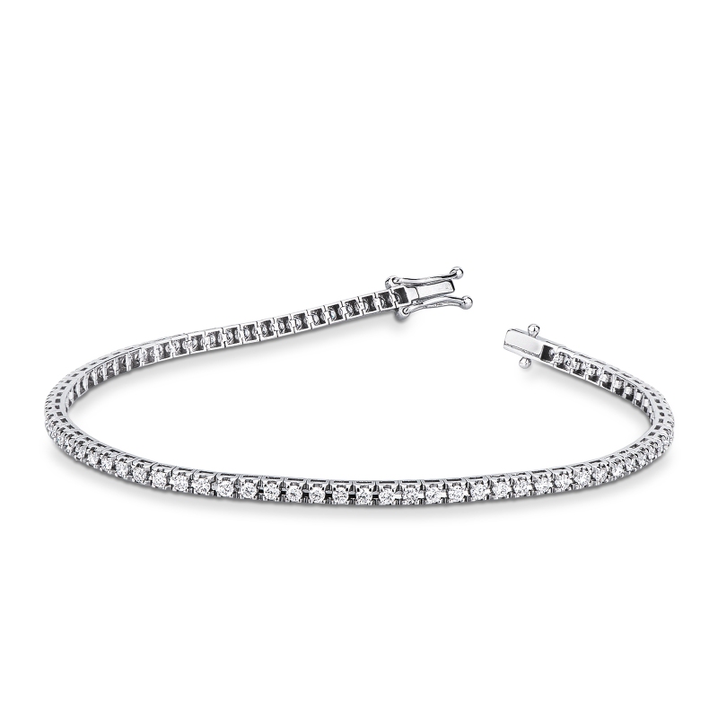 TENNIS GRIFF PIRAMIDE LEGGERO CON BRILL 0.02CT.LARGH. 2.20MM CIRCA.  VED.MISURE