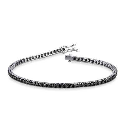 TENNIS GRIFF PIRAMIDE LEGGERO BRILL NERI  LARGH. 2.20MM CIRCA. VED.MISURE