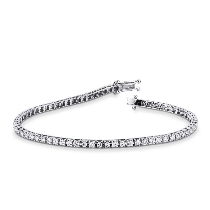 TENNIS GRIFF PIRAMIDE LEGGERO CON BRILL 0.03CT LARGH. 2.40MM CIRCA.  VED.MISURE